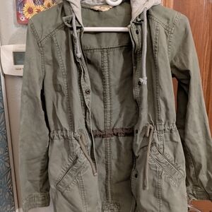 Hollister Olive Utility Jacket with Hood